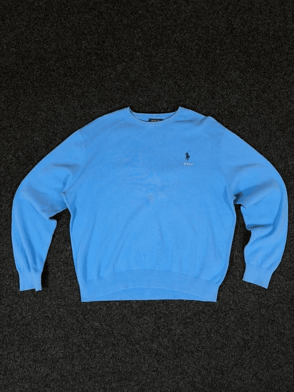 Avant : pull Ralph Lauren bleu clair